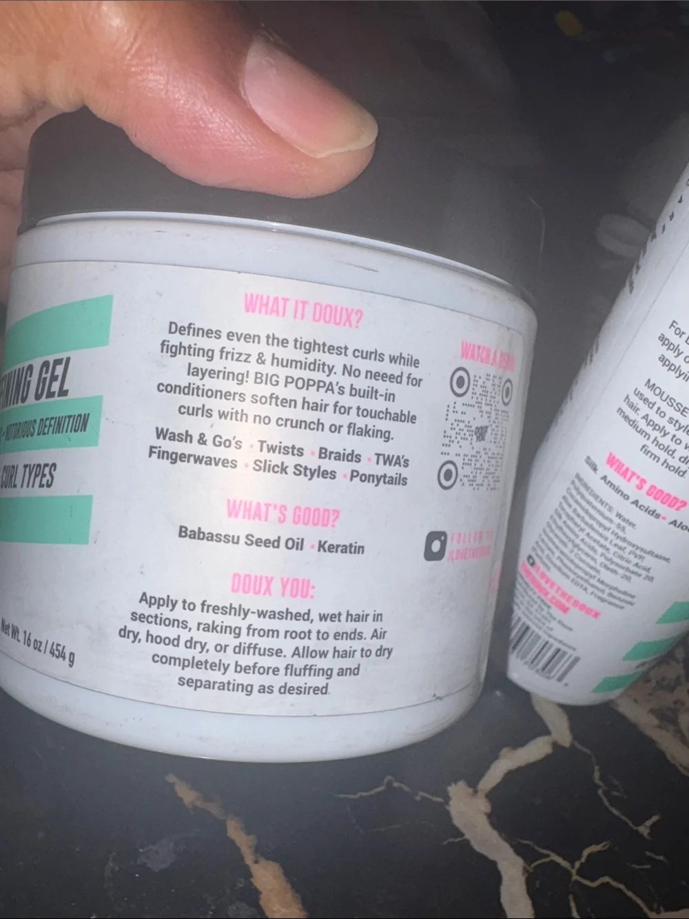 Big Poppa Styling Pomade & Mousse Def Texture Foam - White/Turquoise/Pink